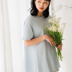 【完売】フレア　Tシャツ　サックスブルー　日本製　フリーサイズ　即納 8枚目の画像