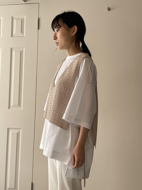 【summer sale】jacquard  knit best 1枚目の画像