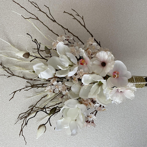 和装　ブーケ　桜とマグノリア