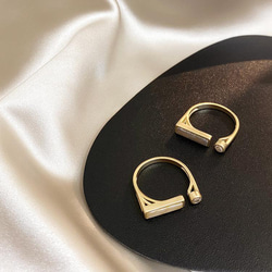 韓国ファッション 大理石風デザインのグレーリング　指輪　アクセサリー　-1119 5枚目の画像