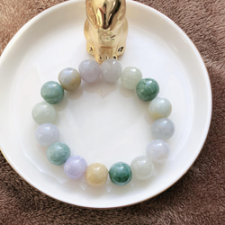 ミャンマー産 A貨 多彩 翡翠 ヒスイ ブレスレット ブレスレット