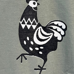 レディース　鶏デザイン　ビッグシルエットTシャツ【S～4L】綿100% 3枚目の画像