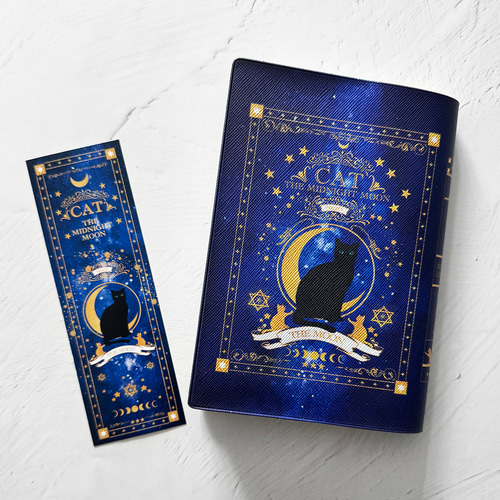 猫の魔導書 〜THE MOONLIGHT CAT〜 ブックカバー・手帳カバー（A6