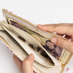 浅草文庫　牛革/文庫革　Ｌ字ファスナー長財布　取り出しやすい　猫/三毛【470304】 7枚目の画像