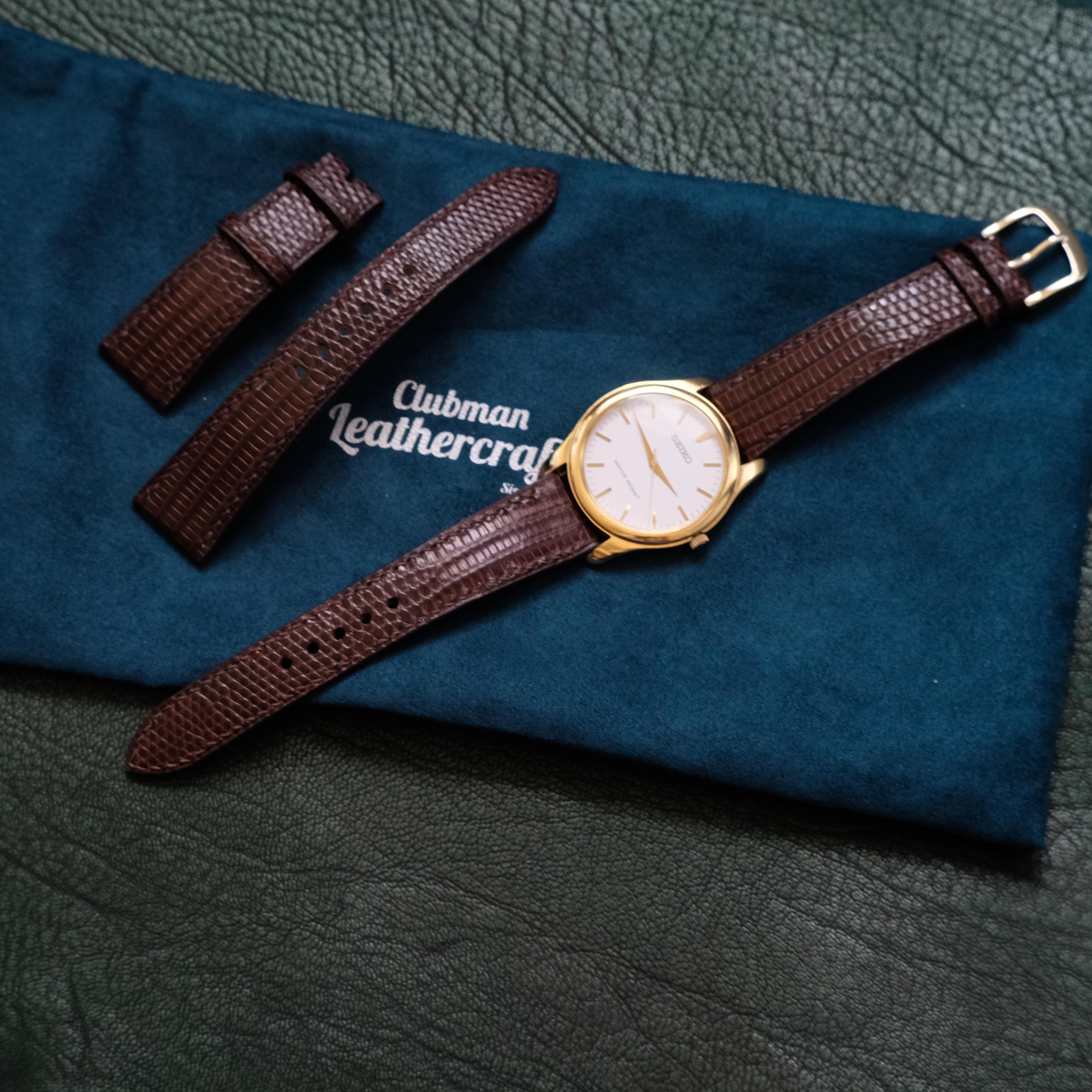 高級トカゲ革時計ベルト手作り腕時計ベルト