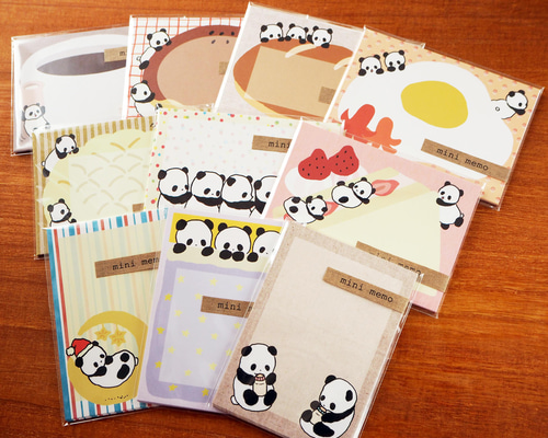 パンダちゃんミニメモたくさんセット A7 メモ メモ帳 パン メモ帳 ひら