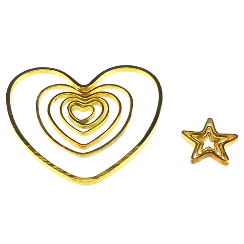 ハート＆星ミックス 9種類 122個 レジン枠 空枠 フレーム デコパーツ  