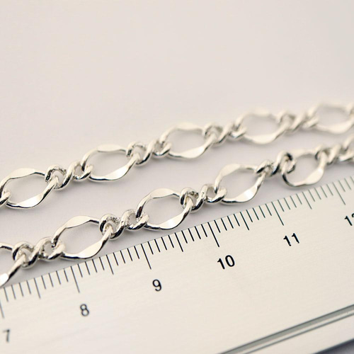 SV925 スターリングシルバー 9×5.3mm フィガロチェーン 切り売り