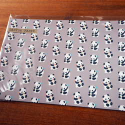 【送料無料♪】パンダのデザインペーパーセット A4 15枚入　クラフトペーパー　クラフト紙　包装紙　ラッピングペーパー 9枚目の画像