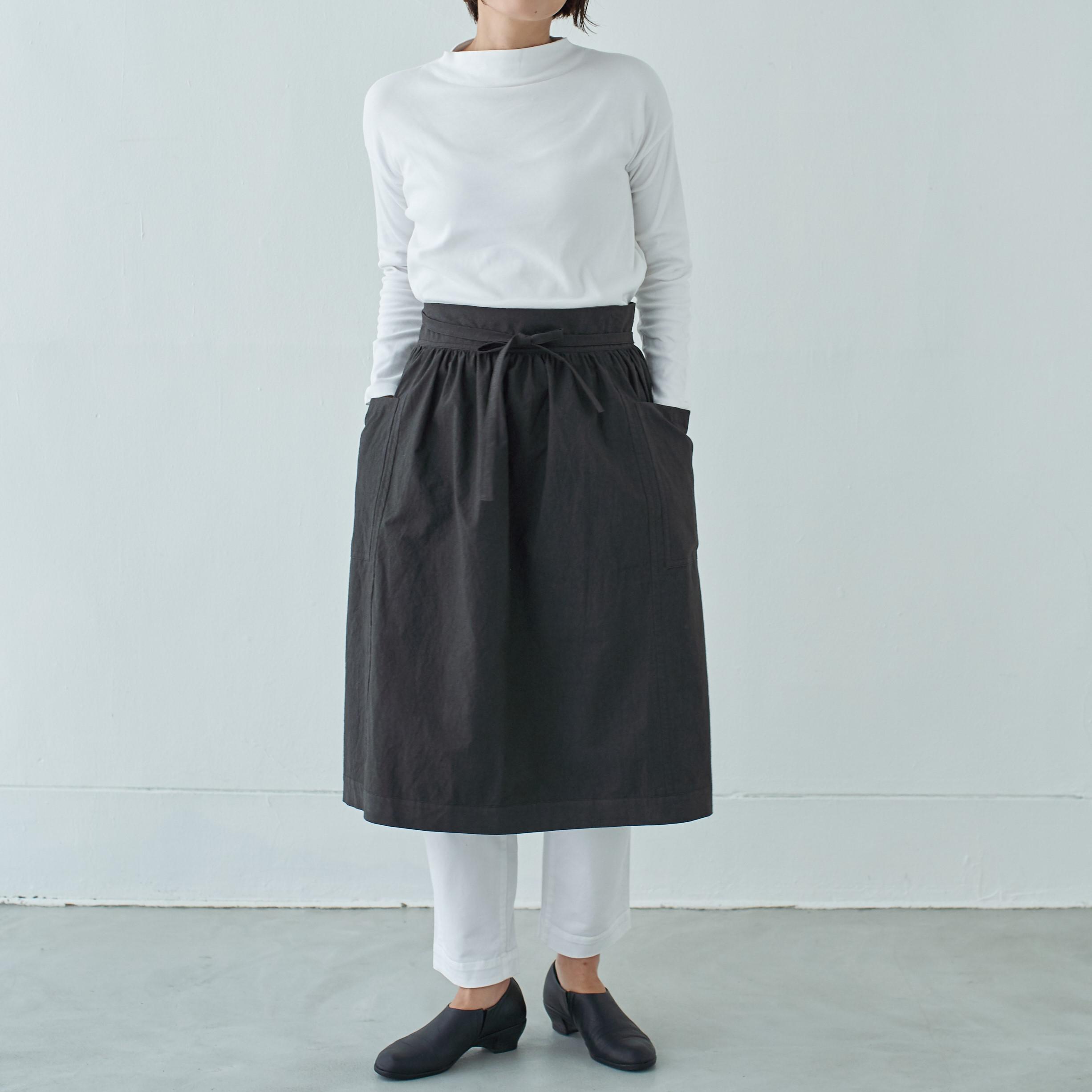 エプロンスカート DR　apronskirt DR  / コットン　cotton　ブラック
