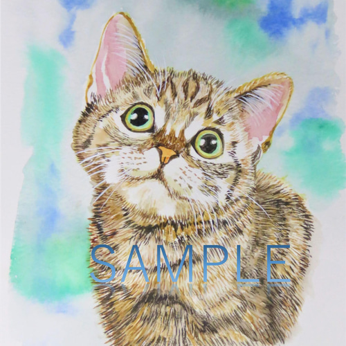 動物画、ペット画(本格水彩画) 動物画、ペット画(本格水彩画)
