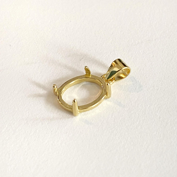 ペンダント空枠（爪留め）オーバルカボション10×8mm用 Silver925