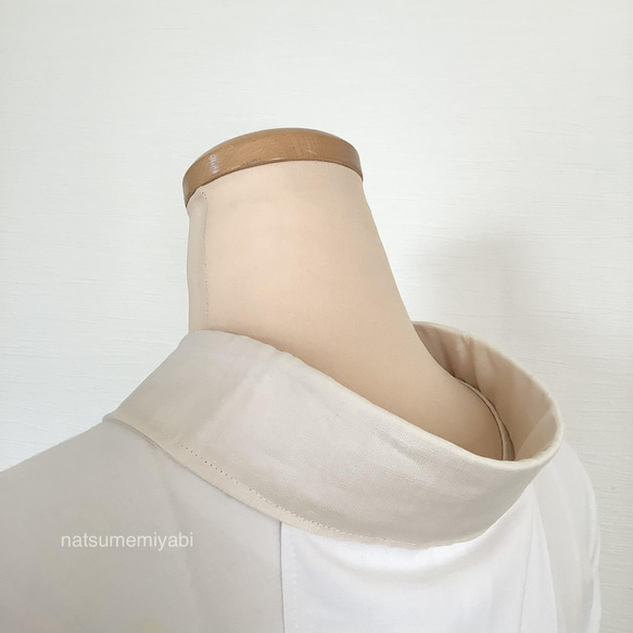 ◇楽ちん綺麗なナツメミヤビのうそつき衿（リネンIV）着付け師考案・襦袢いらず・夏着物・浴衣に最適 6枚目の画像