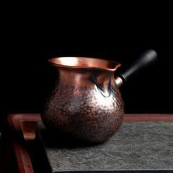 大人気★ 紫銅 銅製ポット お茶沸かし やかん ティーポット 水がスムーズに出られる 檀木製取っ手 彫刻の模様 水質を改 2枚目の画像