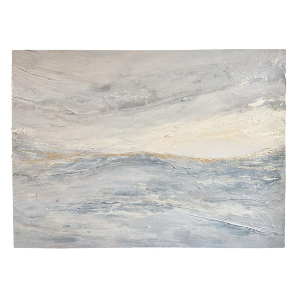 DAWN - グレー 白 金 ゴールド 絵画 インテリア アート 絵画 現代