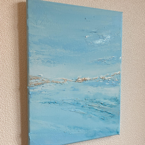 空と海　ガッシュ画 空と海が交じる街 | mikako watatuki Art Shop