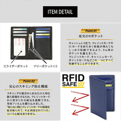 【厚み1cm ポケットが膨らまない】薄型 2つ折り カードケース 本革 / SLC4 ロイヤルブラック 6枚目の画像