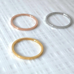 1mm角リング 2色セット ピンキーリング ステンレスリング レディース指輪 金属アレルギー対応 スキンリング 9枚目の画像