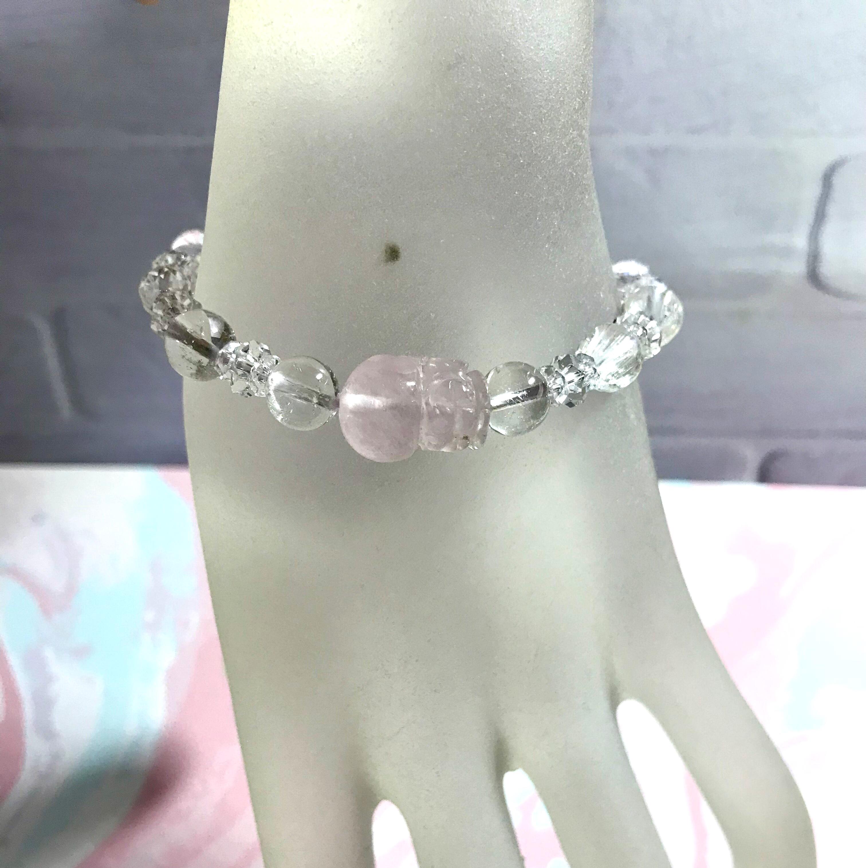 ローズクォーツ✨貔貅(ヒキュウ)✨御守りブレス♡