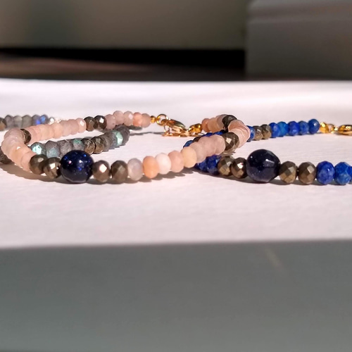 ー 夜空 ー 14kgf ラピスラズリ ブレスレット ブレスレット