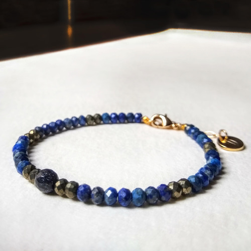 8/30まで値下★希少★14mm【ラピスラズリ】ブレスレット 希少) ラピスラズリ 14mm SAグレード パワーストーン 天然石