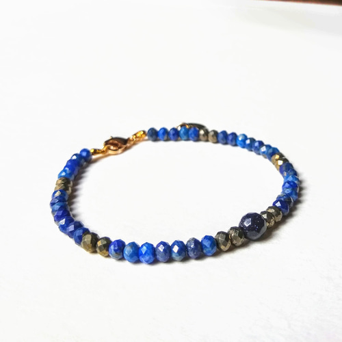 ー 夜空 ー 14kgf ラピスラズリ ブレスレット ブレスレット