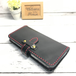 iPhone 手帳型ケース 差し込みフラップ 本革 栃木レザー ヌメ革 サドル