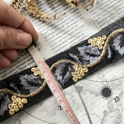 インド刺繍リボン　刺繍リボン　リボン　りぼん　スパンコール 6枚目の画像