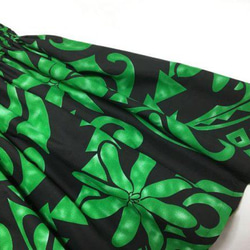 シングルパウスカート カヒコ柄 スカート丈７０cm グリーン [pu-117s70] 2枚目の画像