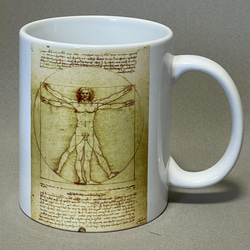 レオナルド・ダ・ヴィンチ（ダヴィンチ）ウィトルウィウス的人体図　マグカップ 1枚目の画像
