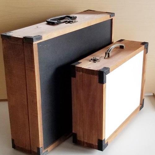 レトロ風木製トランク型ショーケース コレクションケース その他 レトロ風木製トランク型ショーケース コレクションケース その他