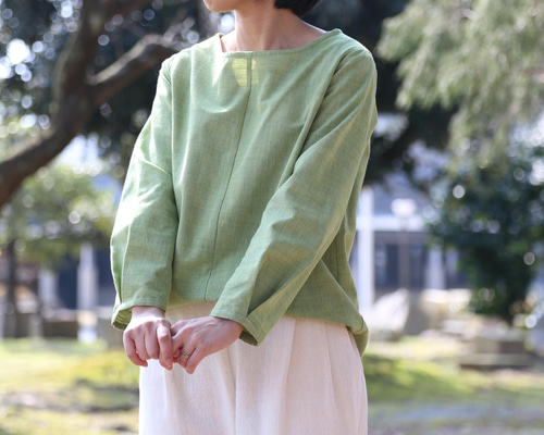 いろはブラウス（会津木綿）もえぎ ブラウス 絲佳 通販 13603950