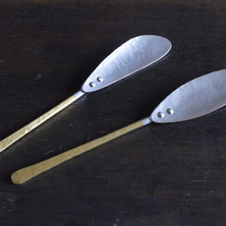 銅・真鍮のバターナイフ　(リベットタイプ) ※受注品 1枚目の画像
