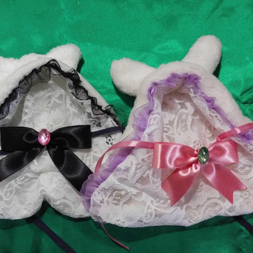 ぬいぐるみ服 『うさ耳ケープ Sサイズ ホワイト MPA-7-S