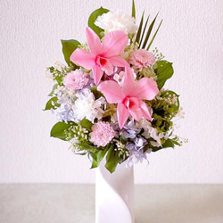 【仏花】ピンクのデンドロビウムを使ったトール系仏花【供花】 3枚目の画像