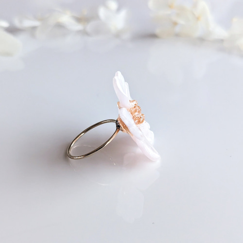 fiorellino フィオレリーノ つまみ細工 リング 指輪 ハンドメイド K14GF】【受注制作】本物の桜 厳選したお花で仕上げたリング