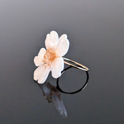 【K14GF】【受注制作】本物の桜　厳選したお花で仕上げたリング／指輪　ゴールドフィルド　野花の婚約指輪・プロポーズにも 3枚目の画像