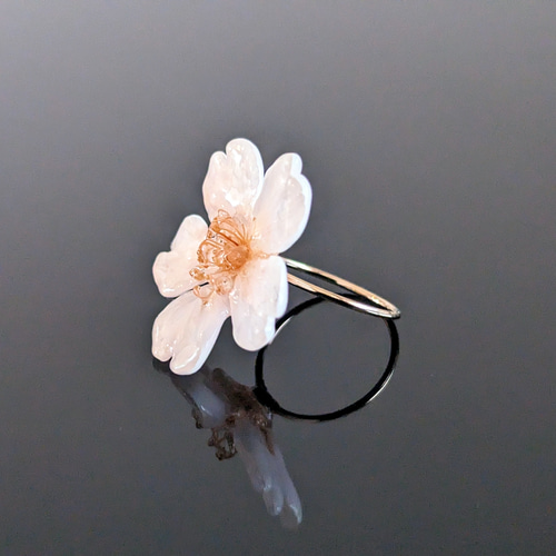 K14GF】【受注制作】本物の桜 厳選したお花で仕上げたリング