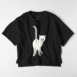 子猫のおしり　ねこ　オーバーサイズTシャツ　イラスト　ゆったり　ゆるかわ　フリーサイズ　レディース　猫　シャム 2枚目の画像