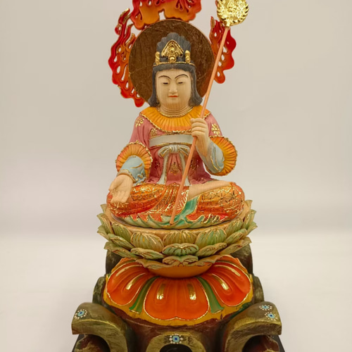 摩利支天 彩繪 稀少珍品 精密彫刻 木彫仏像 供養品 木彫り 仏像 職人