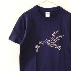 【SALE】Tシャツ「bird」ネイビー・残りメンズSサイズ１点限り 1枚目の画像