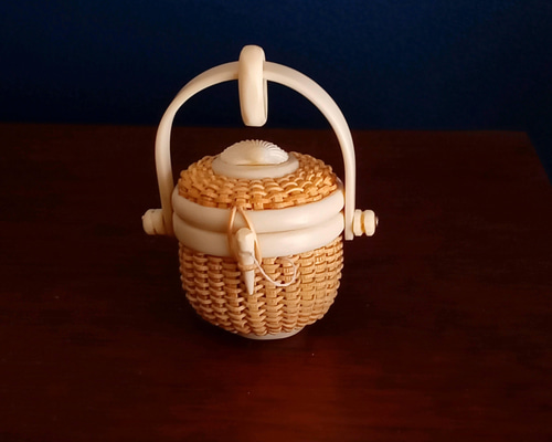 蓋付きナンタケットバスケット（人工象牙版） その他アクセサリー