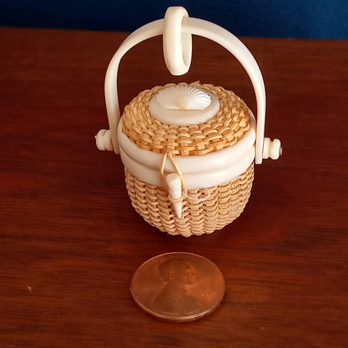 フルラッチタイプミニナンタケットバスケット（人工象牙）1インチ