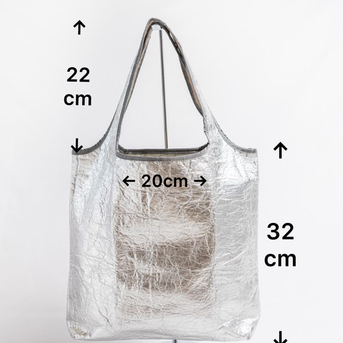 ebagos メタリックレザーかご付ききんちゃく ゴールド色 creema限定SALE】a.ecoバッグ メタリックゴールド トートバッグ a.eco