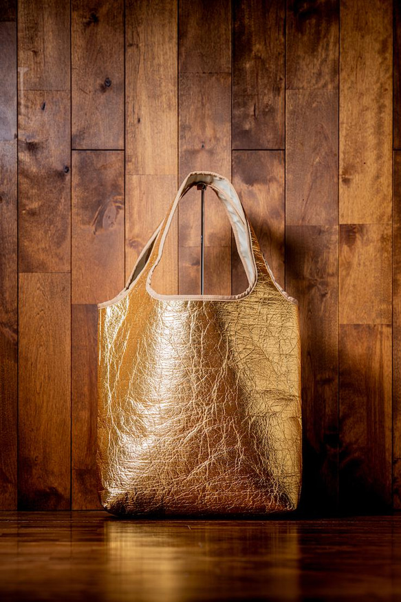 creema限定SALE】a.ecoバッグ メタリックゴールド トートバッグ a.eco  