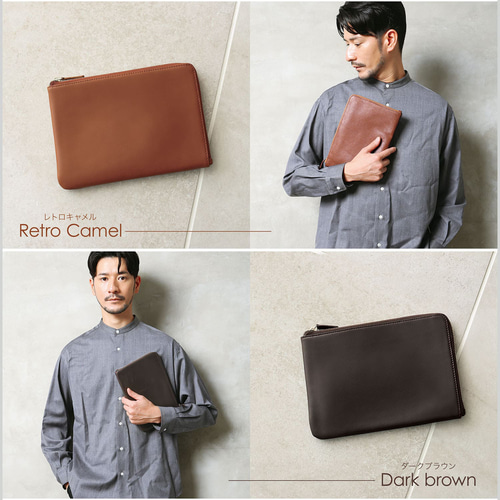 累計2万個突破】本革 ポーチ L字 小物入れ ブランド クラッチバッグ