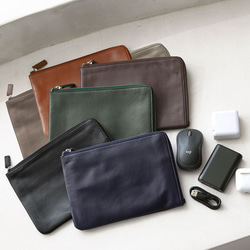 累計2万個突破】本革 ポーチ L字 小物入れ ブランド クラッチバッグ