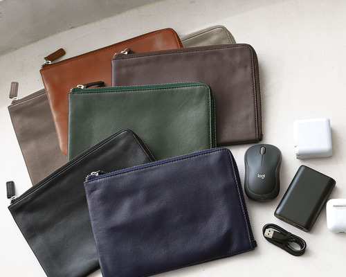 累計2万個突破】本革 ポーチ L字 小物入れ ブランド クラッチバッグ