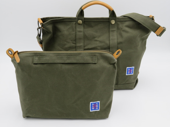 インナーバッグが鞄として使える鞄2個セット！　4993「木綿屋五三郎帆布ショルダートート（Sサイズ・4色展開）」 5枚目の画像