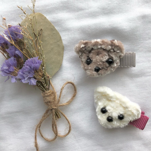 ヨット＆カメさん☆ベビーヘアクリップヘアゴム